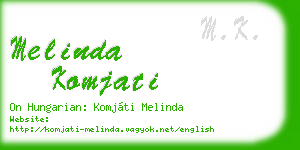 melinda komjati business card