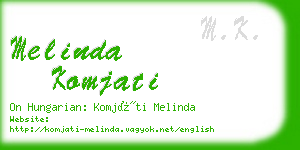 melinda komjati business card